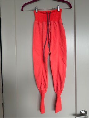 FP Movement by Free People Neon Coral High-Waisted Drawstring Joggers, Size XS/S